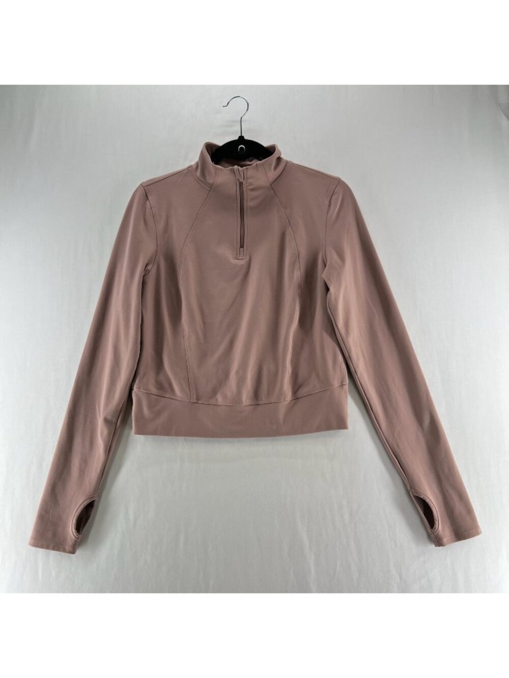 Yogalicious Lux Crosstrain Everyday Half Zip Jacket Women M Crop Thumbhole Mauve